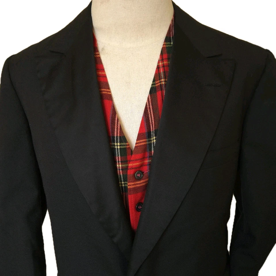 Brooks Brothers Esmoquin Negro Esmoquin Traje Chaqueta Lana Satinada Para Hombres 44L A Medida Personalizado Foto 2 de 4