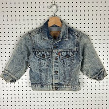 Levi's Denim Trucker Jean Jacket Youth Size 6 72225-0209 USA Little Orange Tab