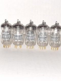 5x Tube Röhre Siemens E88CC Bundeswehr Geprüft FUNKE W19s Super Werte