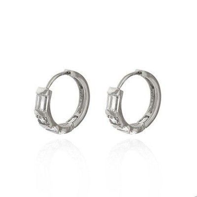 Sterling Silber 9 kt Gold cz Kanal Huggies
