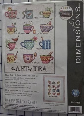 Dimensions ''The Art of Tea'' countedcross-stich kit by Susan Winget, new 70-35335
