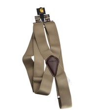 NEW Carhartt Suspenders Khaki Tan Heavy Duty Adjustable Elastic Clip-On Mens