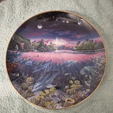 Harmony Dolphin Porcelain Plate by Robert Lyn Nelson Underwater Paradise
