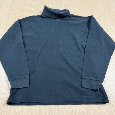 Vintage 90s Lord & Taylor Turtleneck T Shirt Normcore Black Medium Single Stitch