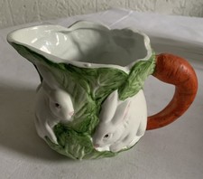 Original Pichet En Barbotine Decor Lapins Marque Sia