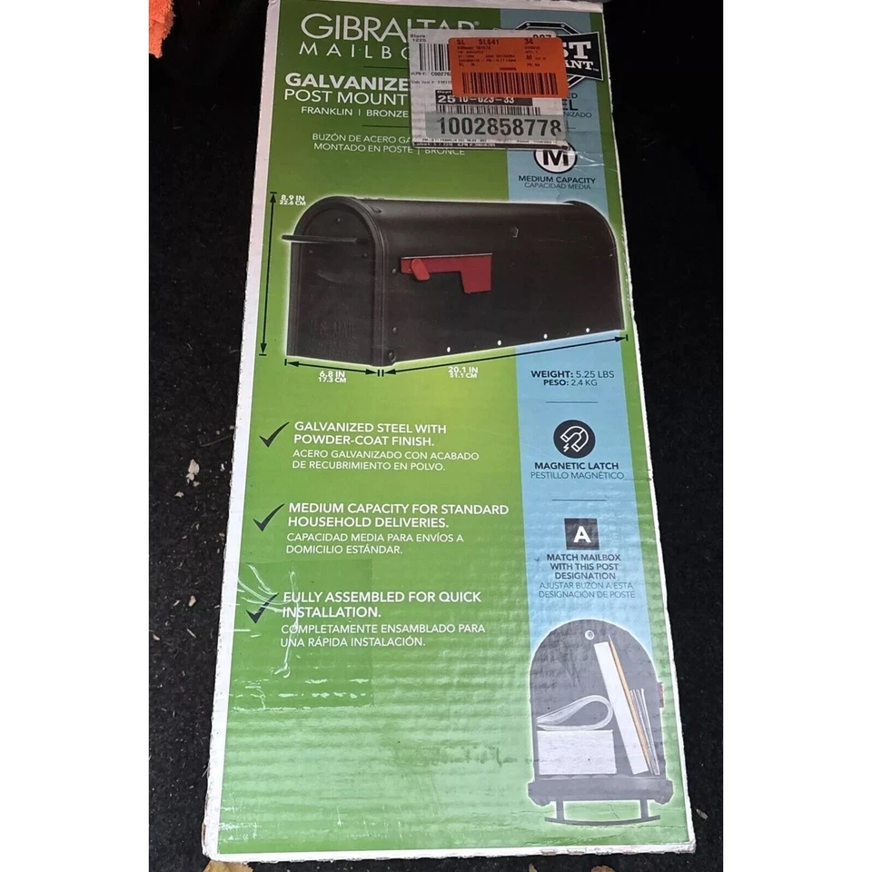 Gibraltar Mailboxes Franklin Post Mount Mailbox Bronze - Image 3 of 4