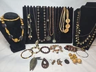 Vtg Now Brown Mixed Bulk Costume Jewelry Lot Necklace Bracelet Earrings #1019