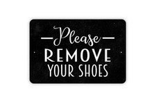 Welcome Metal Wall Art - Please Remove Your Shoes Sign