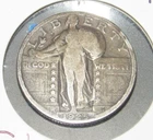 Silver SLQ 1925 p Phil. Mint Standing Liberty Quarter, Fine condition old coin