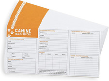 Good Harbor Pet Supplies 25 Pack Premium Canine Health Record 6X4 Inch
