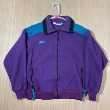 Columbia Fleece Jacket Womens Large Vintage Colorblock Purple Teal Made in USA