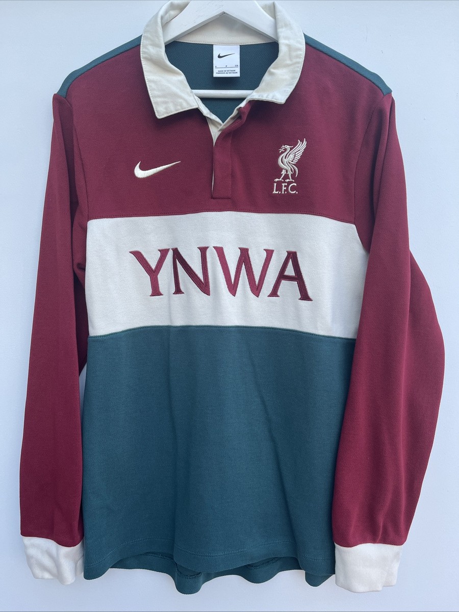 Liverpool Nike YNWA Long Sleeve Polo Shirt Jumper Retro Top Mens
