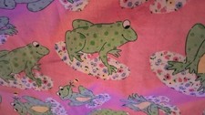 Signature Classics Oakhurst Fabric Pink Green Frogs Quilting Lily Pads 2 yds