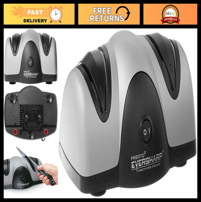 Electric Knife Sharpener, 2-Stage System, Professional Kitchen Tool, Silver/Blac