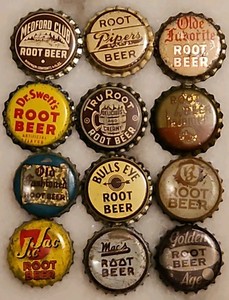 Vintage Bottle Caps Crowns All (12) Root Beer Caps (11) Corked (1) Uncorked