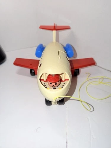 Fisher Price Vintage 1970 Genuine Fun Jet Toy Airplane 183 USA Made