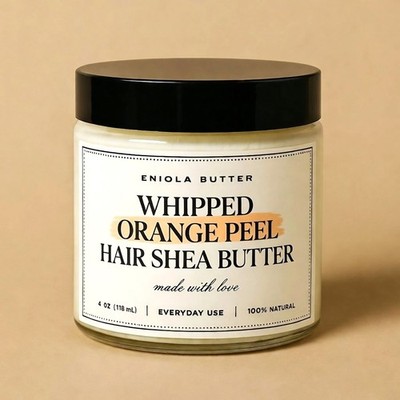 Orange Peel Hair Butter Natural Shea Moisturizer for Hair Growth 8oz