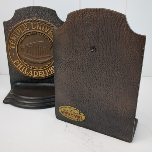 Temple University antike Bronze Buchstützen National College Emblem Co 1930er selten - Bild 6 von 19