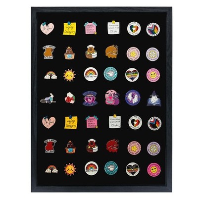 GMFrames 12x16 Enamel Pin Display Case, Pin Collection Display Frame with Rea...
