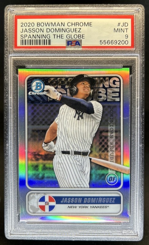 2020 Bowman Jasson Dominguez Spanning the Globe Chrome #STG-JD Yankees PSA 9