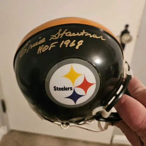 Pittsburgh Steelers Ernie Stautner Signed Mini Helmet HOF 1969 Hot Corner COA