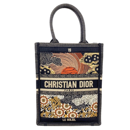 CHRISTIAN DIOR  Mini Vertical Book Tote Handbag Canvas  Ladies [Used]