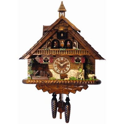 Engstler - 45112_MT - Kuckucksuhr - 1-Tag-Kettenzugwerk - Nussbaum - mit Musik m