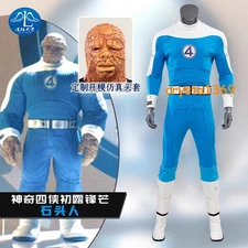 The Fantastic Four Thing Cosplay Outfit Ben Grimm Blue Costume With Mask Gloves