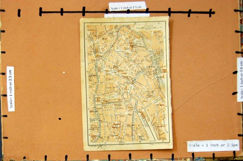 Original Old Antique Print Map 1905 Street Plan Town Netherlands Escaut River