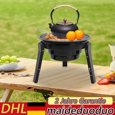 Barbecue a carbone pieghevole portatile da esterno a tre gambe + rete + vassoio raccogli ceneri