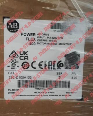 AB 22C-D105A103 Power Flex 400 75HP AC Drive 22CD105A103 New IN BOX