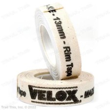 Two 2 Rolls Velox 13mm Cloth Adhesive Road Bicycle Rim Strip Wheel Tape