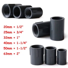 1/2" - 2" Dark Gray PVC Double Internal Threaded Joint Bsp Female Thread Fitting