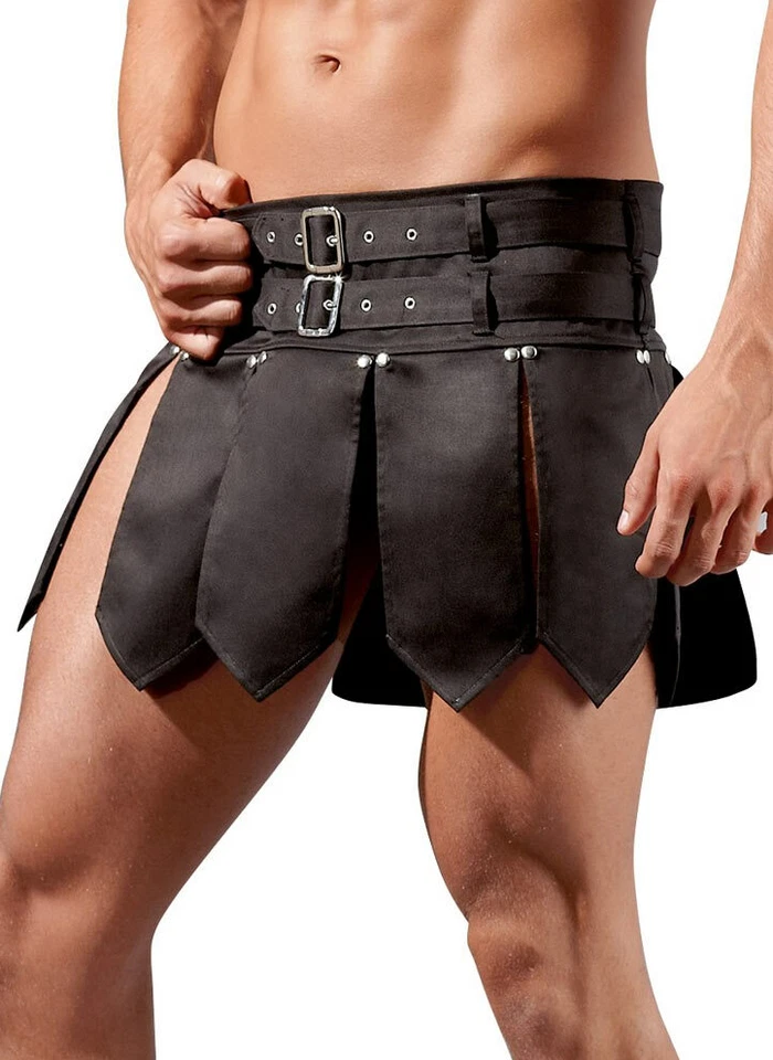 SVENJOYMENT UNDERWEAR Herren Rock sexy Minirock S M L XL kurz schwarz Männer-Rock "Gladiatory" C23"