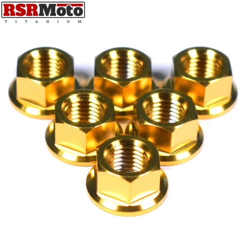 Kawasaki ZX10R (2004-2024) ZX10RR (2017-2024) Titanium Rear Sprocket Nuts, Gold