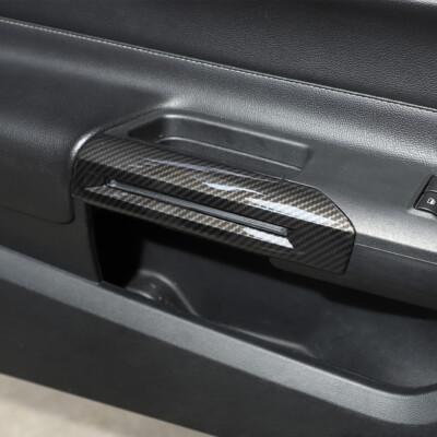 Carbon Fiber Door Armrest Cover Trim For Ford Mustang 2015-2024 (2-Piece Set)