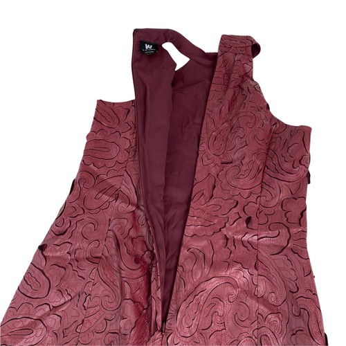 W by Worth Floral Sheath Dress knee length Maroon Red Color Size 8 Sleeveless - Picture 9 of 12
