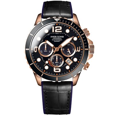 Angel Clover Watch TIME CRAFT DIVER TCD45PBK-BK Men's Black