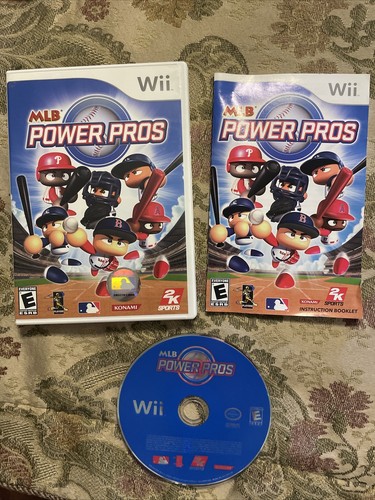 MLB Power Pros (Nintendo Wii, 2007) Complete In Box Tested Nice Shape & Disc !!