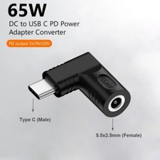DC 5.5x2.5mm Female to USB Type C PD Power Adapter Converter for USB C Devices
