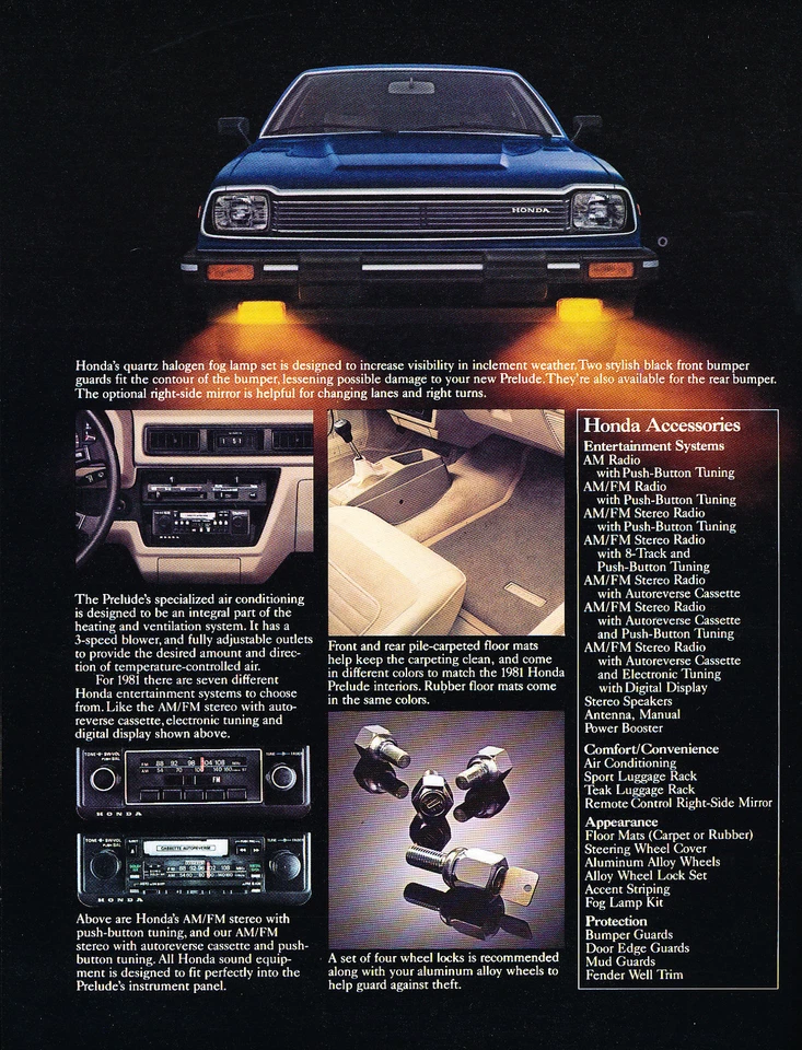 1981 Honda Prelude Sport Coupe 16-page Original Car Sales Brochure Catalog Foto 3 de 3