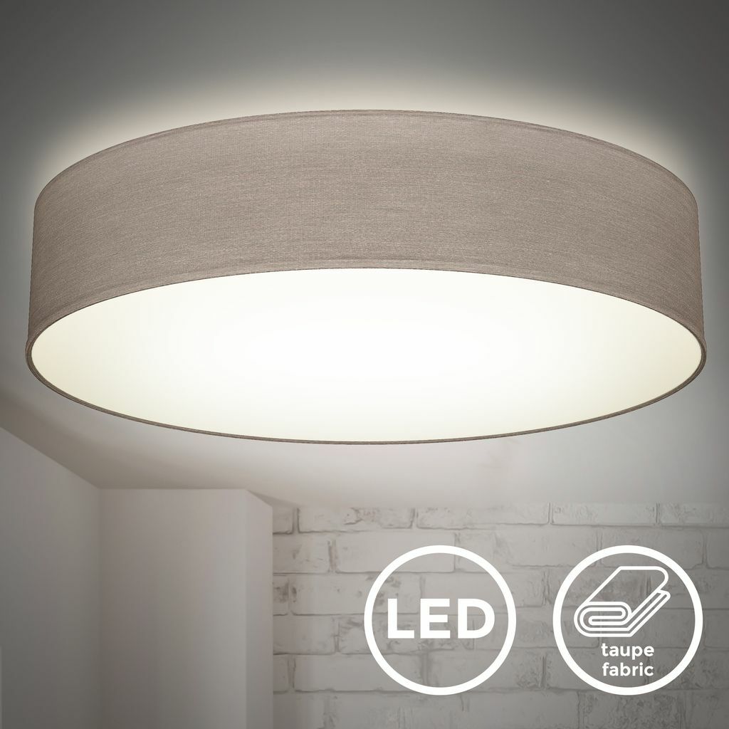 Plafonnier LED taupe de 48cm pour illuminer chaleureusement votre salon