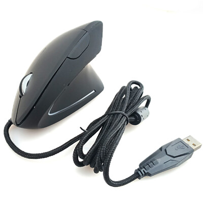 Vertical Ergonomic Optical Mouse 5ft USB Wired PC Laptop 1200 1600 DPI 5 Buttons