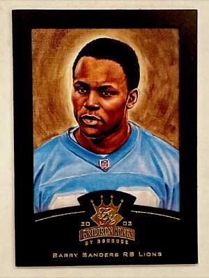 2002 BARRY SANDERS DONRUSS GRIDIRON KINGS GOLD  #/100 INSERT SP LIONS 🦁 HOF !!!