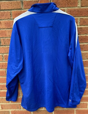INDIANAPOLIS COLTS ANTIGUA ONFIELD PLAYERS BLUE 1/4 ZIP PULLOVER