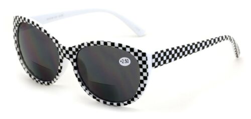 Women Bifocal Reading Sunglasses Reader Glasses Cateye Vintage Jackie Oval - Picture 2 of 26