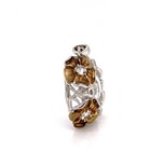 Sterling Silver Gold Plated White Checkerboard Cut Topaz Flower Pendant 10.6g — photo 3