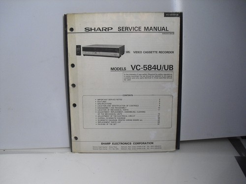 Sharp VC-58U/ub Original Servicehandbuch - Bild 2 von 2