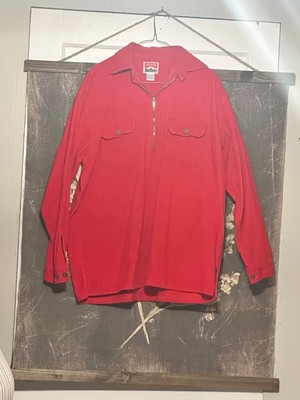 VTG Marlboro Unlimited Shirt Red Corduroy Half Zip Pullover Size Small Oversized