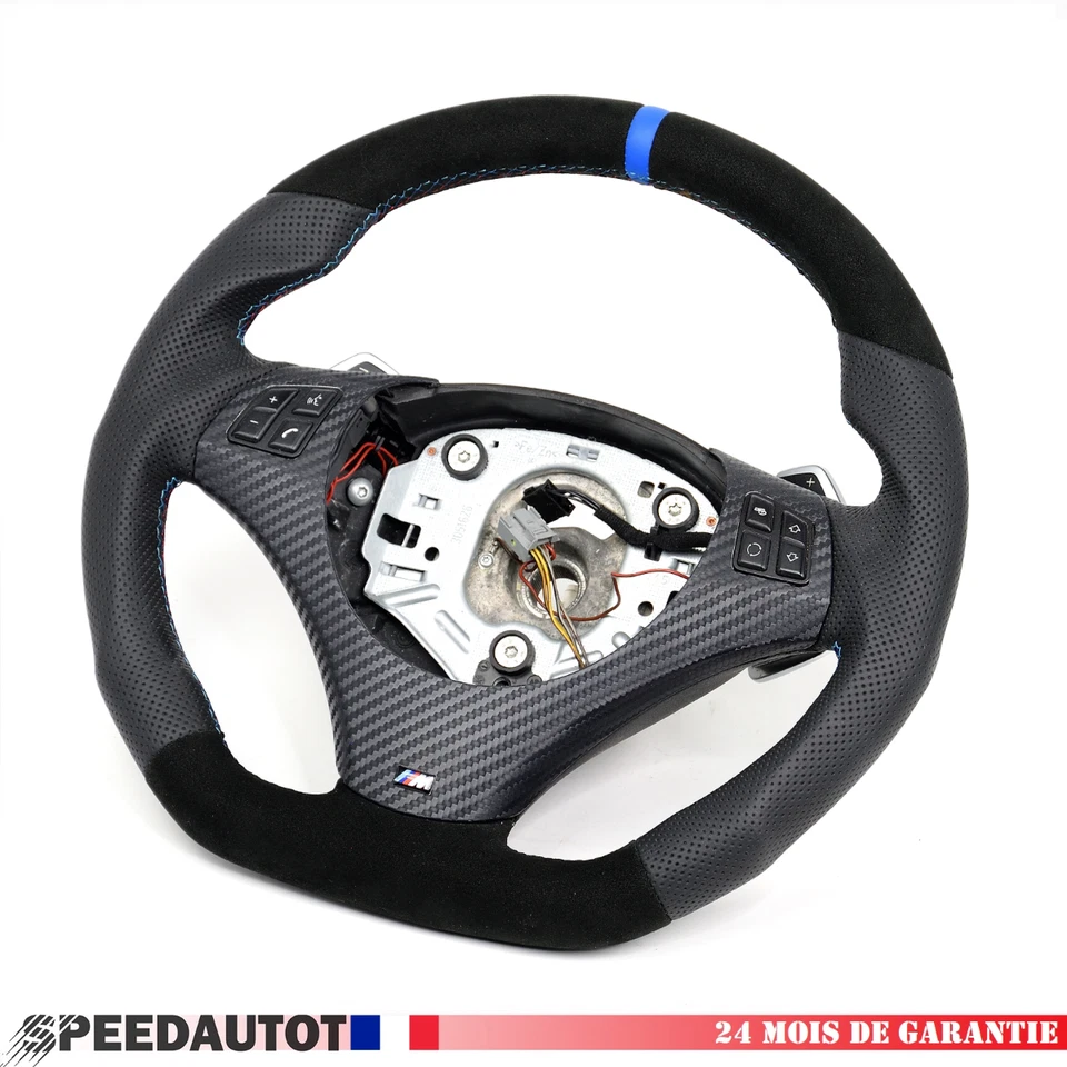 Volant BMW M-Power E90 E91 E92 E93 SMG Bleu Echange standarD - Photo 3/3